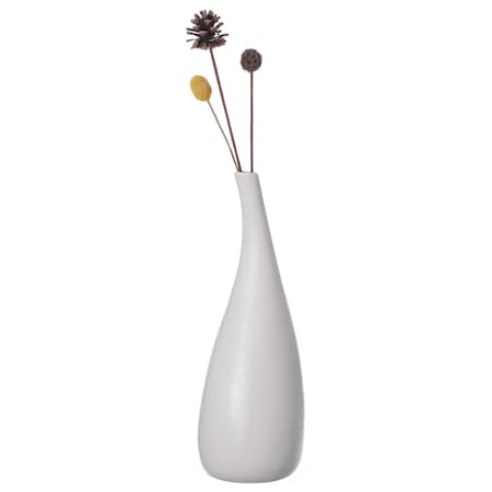 Uniquewise White Contemporary Unique Teardrop Shaped Ceramic Table Vase Flower Holder, 12.5 Inch QI004367.L